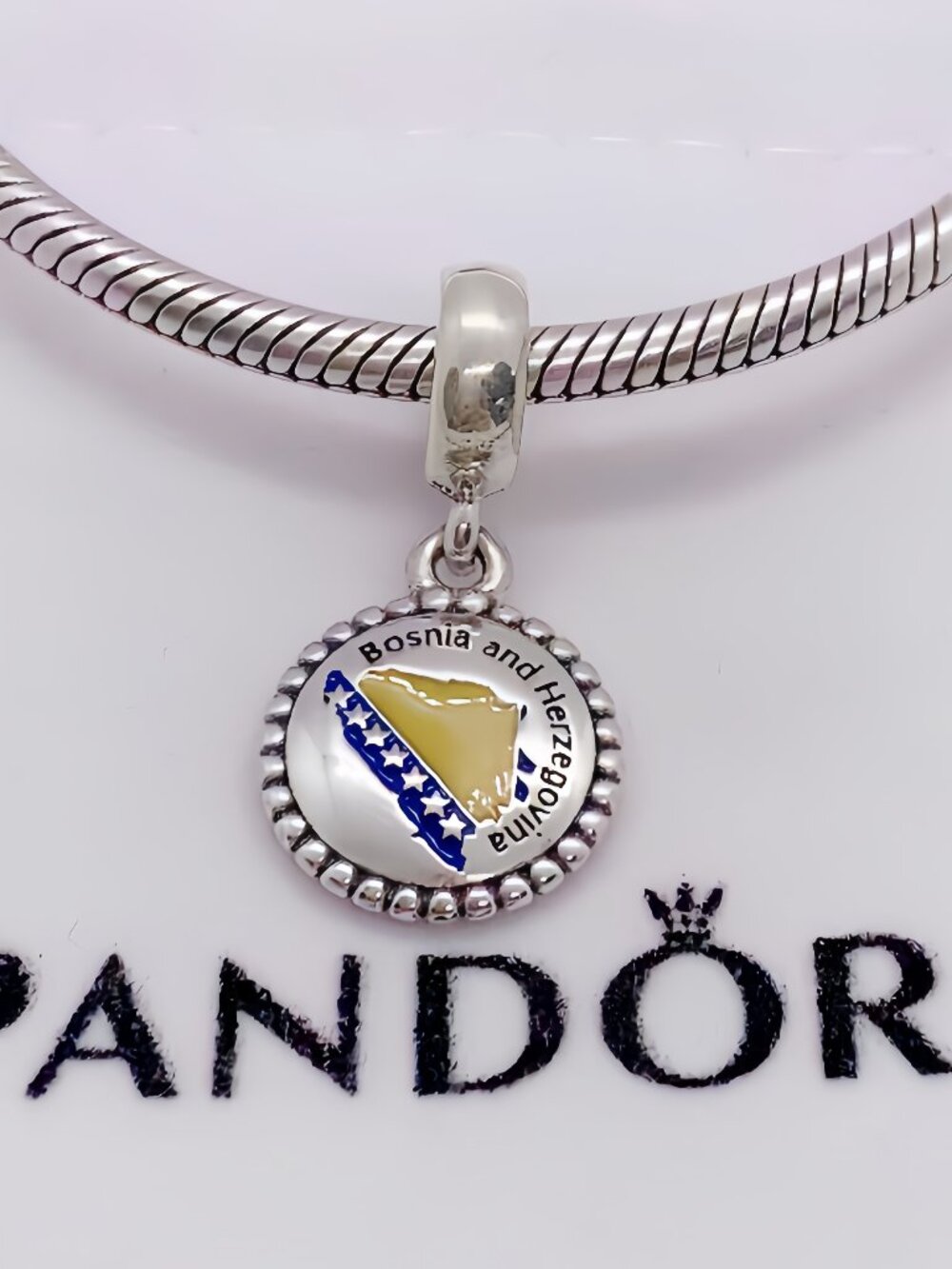 Pandora Bosnia and Herzegovina Map Exclusive Charm Pendant